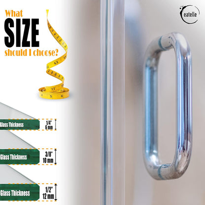 eatelle Frameless Shower Door Side Seal Strip for 3/8 Inch (10mm) Glass, Vertical Polycarbonate H-Jamb 180 Degree 78" Long