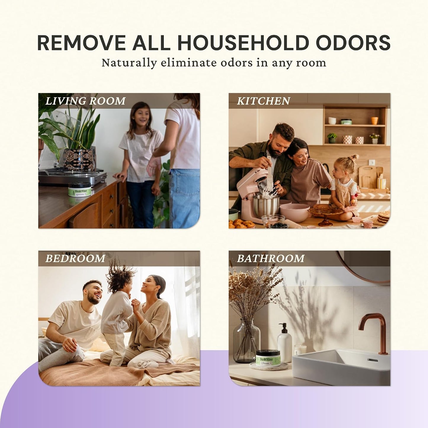 Fresh Wave Original Odor Eliminator Gel 3-Pk 7 oz - Air Freshener for Home | Plant-based essential oils. Lasts 15-30 days per jar. No plug-in needed. Pet-safe, closet and bathroom deoderizer.