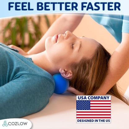 COZLOW Peanut Massage Ball - Deep Tissue Therapy, Pain Relief - Cobalt Blue | Cozlow 5" double lacrosse silicone massage ball, trigger point roller for mobility, acupressure tool for myofascial release
