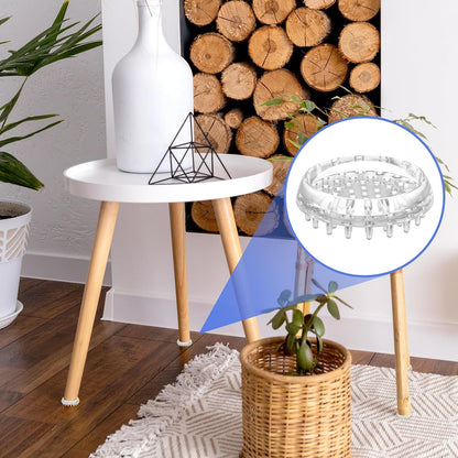 JJUNW 32Pcs Carpet Protector, Spiked Plastic Caster Cups Clear Round and Square Spiked Furniture Cups for Chair, Table, Sofa, Bookcases Furniture