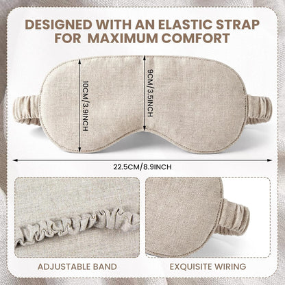 2 Set Pure Linen Sleep Mask Organic Cotton Eye Cover Gift,Linen