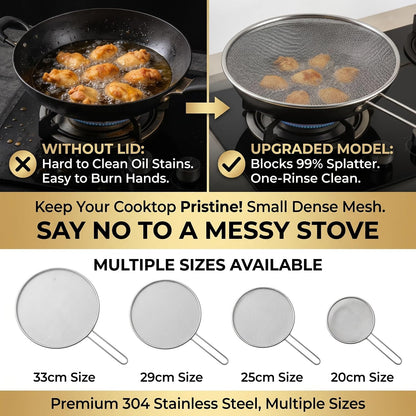 Silicone Splatter Screen for Frying Pan,Grease Splatter Guard,Heat-Resistant Splatter Guards for Cooking,Dishwasher Safe (9.8", 11.4", 13")