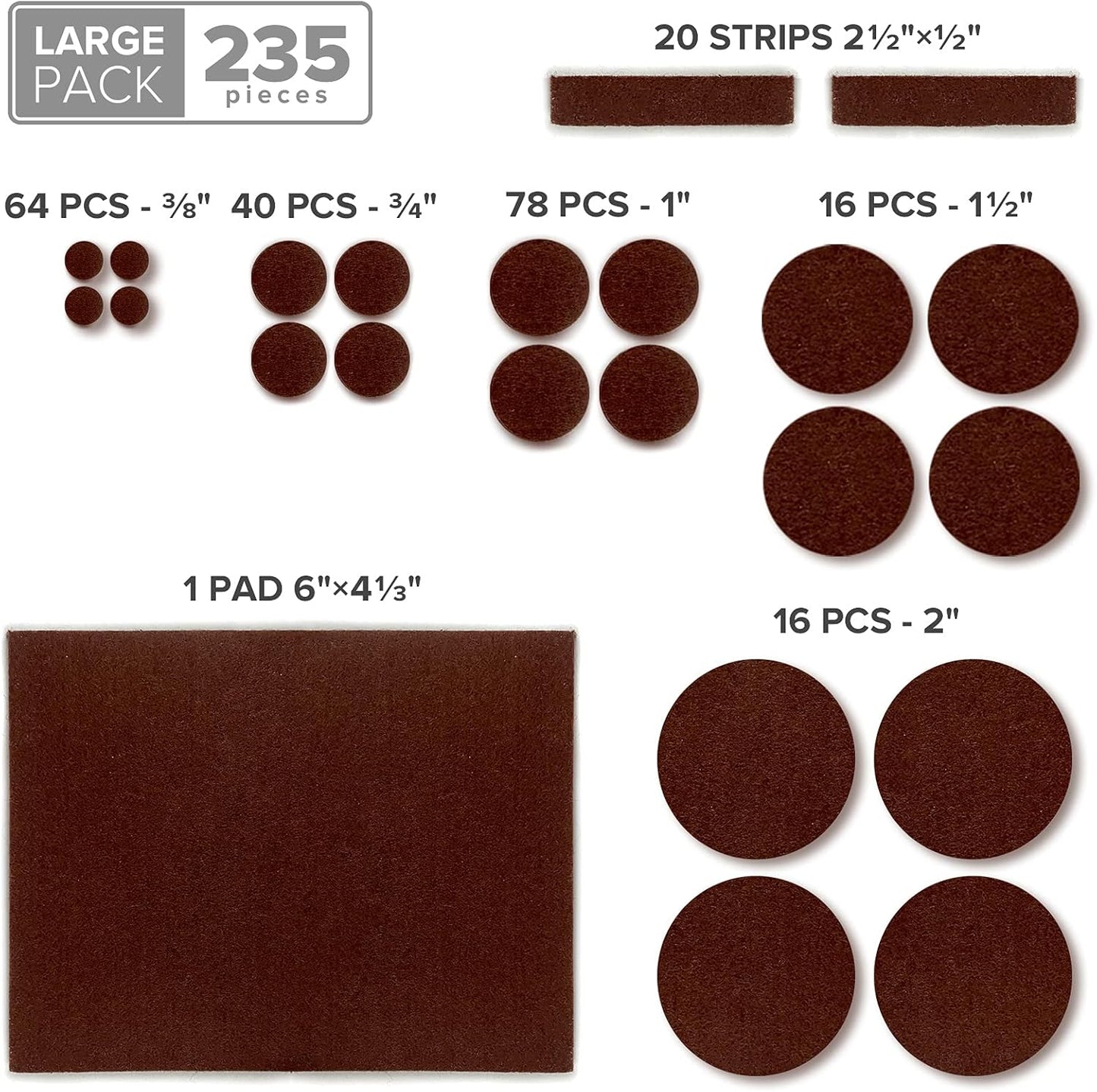 Felt Furniture Pads X-PROTECTOR 235 PCS Premium Furniture Pads - Felt Pads Furniture Feet Best Wood Floor Protectors - Protect Your Hardwood & Laminate Flooring! | Furniture Feet Best Wood Floor Protectors - Protect Your Hardwood & Laminate Flooring!