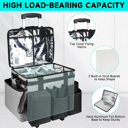 Cleaning Caddy Bag, Extra Large Cleaning Supply Bag for Housekeepers,Black | Sturdy Cleaning Caddy Organizer for Cleaning Supplies with Handle and Adjustable Shouder Strap, Easy to Clean Design
