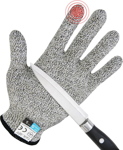 A5 Cut Resistant Gloves, Level 5 Protection, Safety Work Gloves for Kitchen Cutting, Oyster Shucking, Wood Carving, Meat Cutting, Fish Handling, Pink, XL