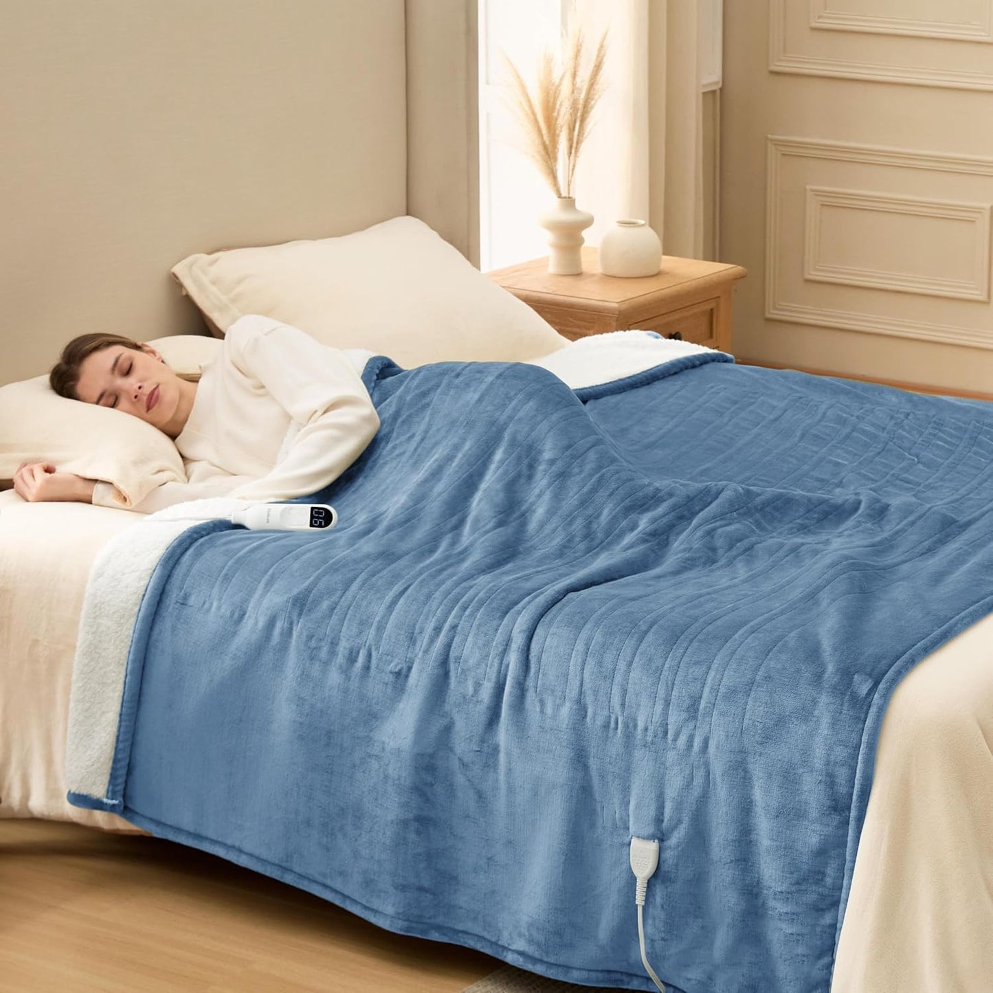 Bedsure Heated Blanket Throw Blanket with Preheat Function - Fast Heating Electric Blanket, Soft Flannel Throw with 6 Time Settings(Up to 10H), 6 Heating Settings, Gifts for Grandma (50"x60", Grey)