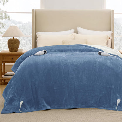 Bedsure Heated Blanket Throw Blanket with Preheat Function - Fast Heating Electric Blanket, Soft Flannel Throw with 6 Time Settings(Up to 10H), 6 Heating Settings, Gifts for Grandma (50"x60", Grey)