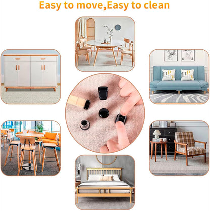 Chair Sliders for Carpet, 16PCS Furniture Sliders for Carpeted Floors & Hardwood Floors, Round Chair Glide Pads for Quickly and Easily Moving Furniture, Protect Floor(Clear, Fit 0.75"-1.1") | Chair Glides for Carpet & Hardwood Floor, Furniture Slides