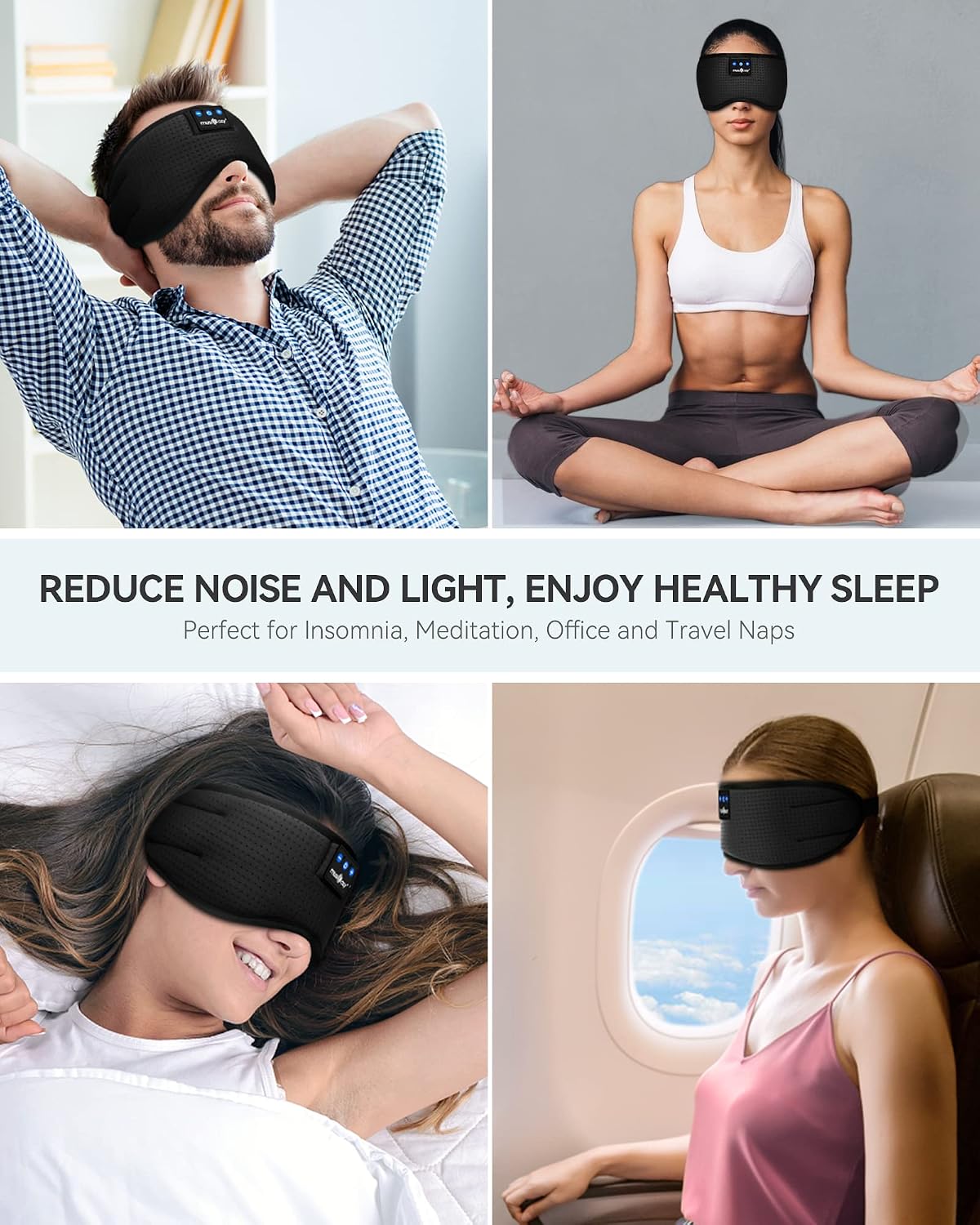 MUSICOZY Sleep Headphones Bluetooth 5.4 Sleep Mask with HD Sound
