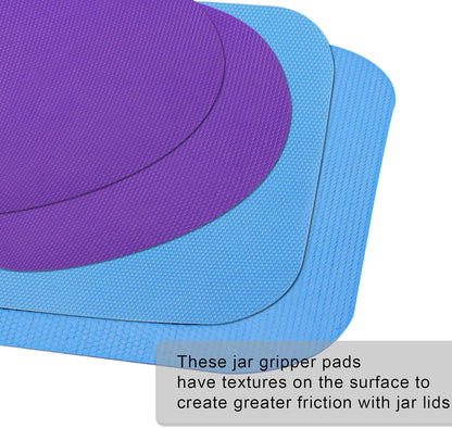 LUTER 4pcs Jar Opener Gripper Pad for Seniors with Weak Hands, Rubber | Multi-function Silicone Bottle Opener Lid Cap Rubber Gripper Pads Kitchen Coasters Gadgets, Light Blue, Green