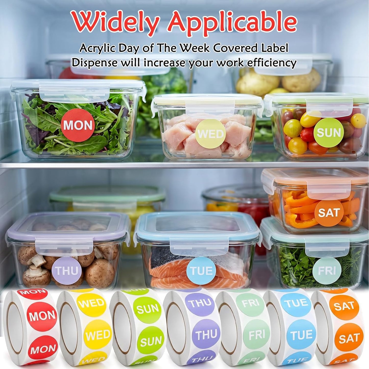 10500PCS 7 Days of The Week Labels for Restaurant Kitchen Container | 1"Round Day Dot Food Rotation Labels Color Coding Dot Round Self Adhesive Date Dot Sticker