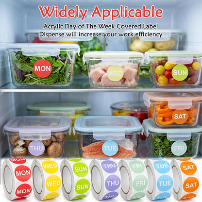 10500PCS 7 Days of The Week Labels for Restaurant Kitchen Container | 1"Round Day Dot Food Rotation Labels Color Coding Dot Round Self Adhesive Date Dot Sticker