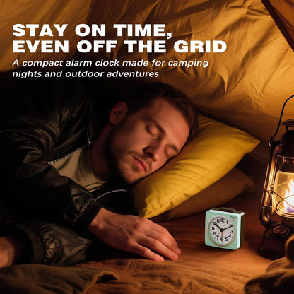 AYRELY® 2.6" × 1.4" Ultra Small Battery Operated Analog Travel Alarm Clock