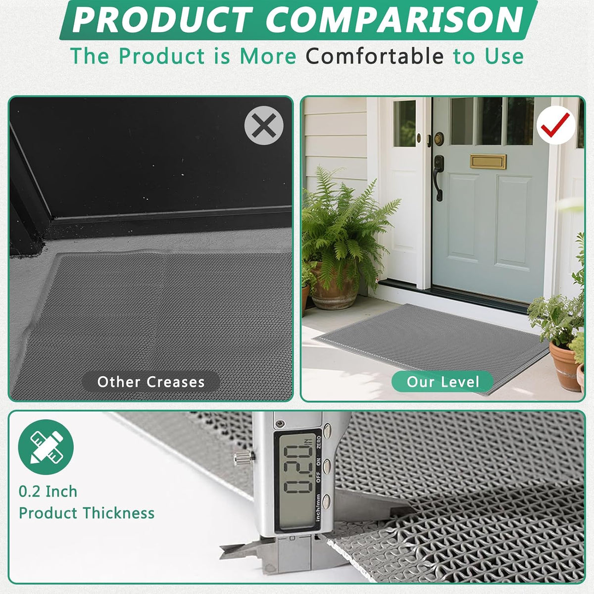 WochiTV Non Slip Drainage Mats PVC Pool Floor Mat 0.23'' Thick Outdoor Indoor Parking Space Mat for Bathroom Garage Basement Backyard Commercial Kitchen 3x16.6Ft