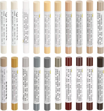 uxcell Furniture Repair Wax Crayons Kit, 20Pcs - Wood Filler Stick, Touch Up Furniture Markers - for Scratches Holes Tables Desks Wooden Floor Laminate Covers, Gray Series