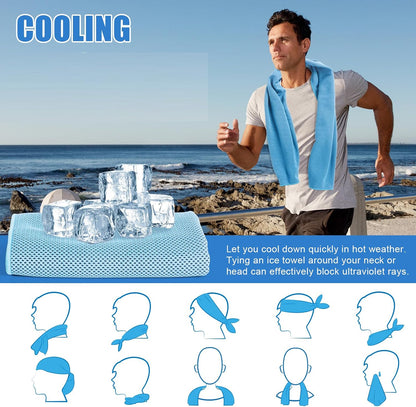 4 Pack Cooling Towels Wrap for Neck Face,Ice Cold Towel Rags Quick Dry for Gym Fitness Yoga Tennis Cycling Running Hiking Workout Sweat(Multicolor-02)