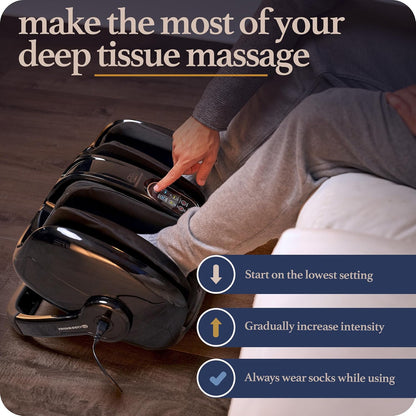 Shiatsu Foot Massager with Heat, Standard Size, Black | Deep Kneading & Compression, Adjustable Intensity, Multi-Mode Leg and Foot Massager with Remote Control, Anti-Slip Base