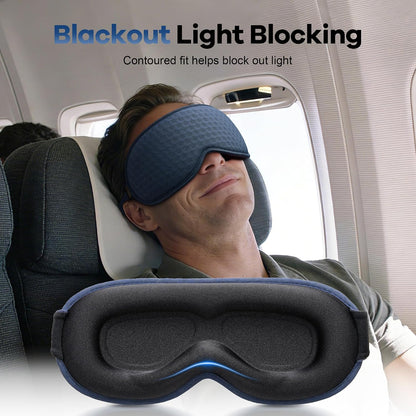 Blackout Weighted Eye Mask for Sleeping, 3D Contoured Sleep Mask for Men | Gentle-Pressure, Deep Cups, Zero Eye Pressure, Airplane Travel & Night Shift Essentials, Breathable Blindfold, Black