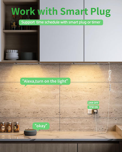 Motion Sensor Dimmable Under Cabinet Lighting, 6000K 12-inch 2 Pack