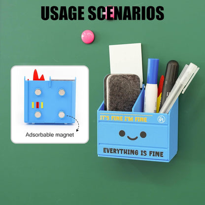 Tian Zhun Dumpster Fire Pencil Holder Funny Magnetic Pen Holder Strong Magnets to Store Marker Pencil Organizer for Refrigerator Whiteboard Locker Home Office or Hospital