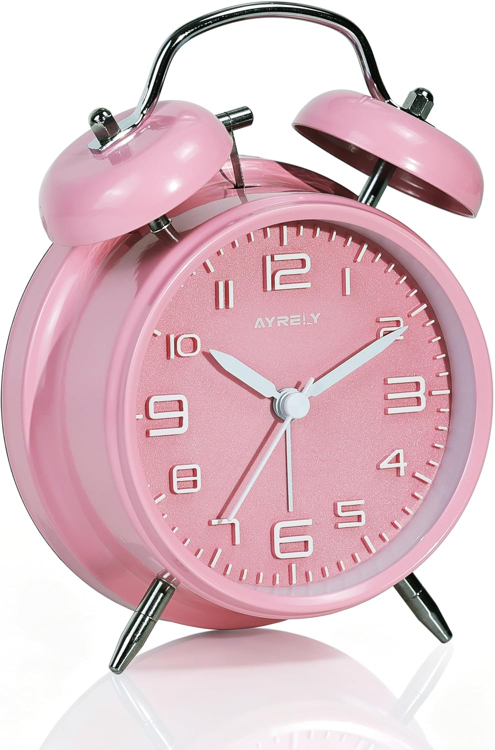 AYRELY® Super Loud Alarm Clock for Heavy Sleepers, 4.5 Inch Twin Bell Retro | Silent Non-Ticking Quartz with Backlight, Luminous Dial, Metal Alarm Clocks for Bedrooms and Bedside