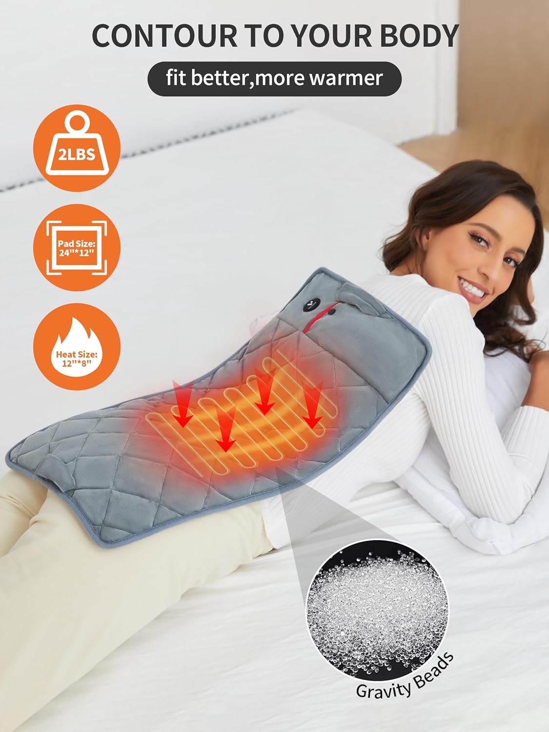 Vofuoti Portable Cordless Weighted Heating Pad with 7.4V 10000mAh Battery