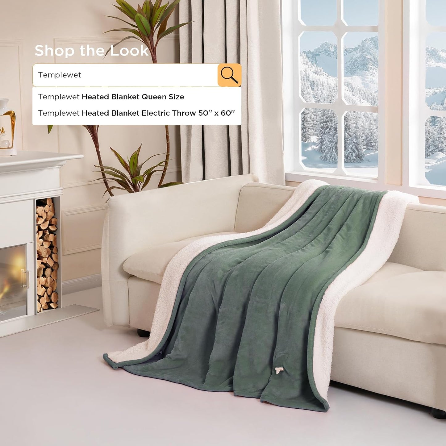 Templewet Heated Blanket Throw 50" x 60",Cute Electric Blanket,Racoon | Timer Settings,Auto Off,Soft Sherpa Heated Throw Blanket,Machine Washable,Fast Heating for Sofa Bed Office Use,Gifts for Mom