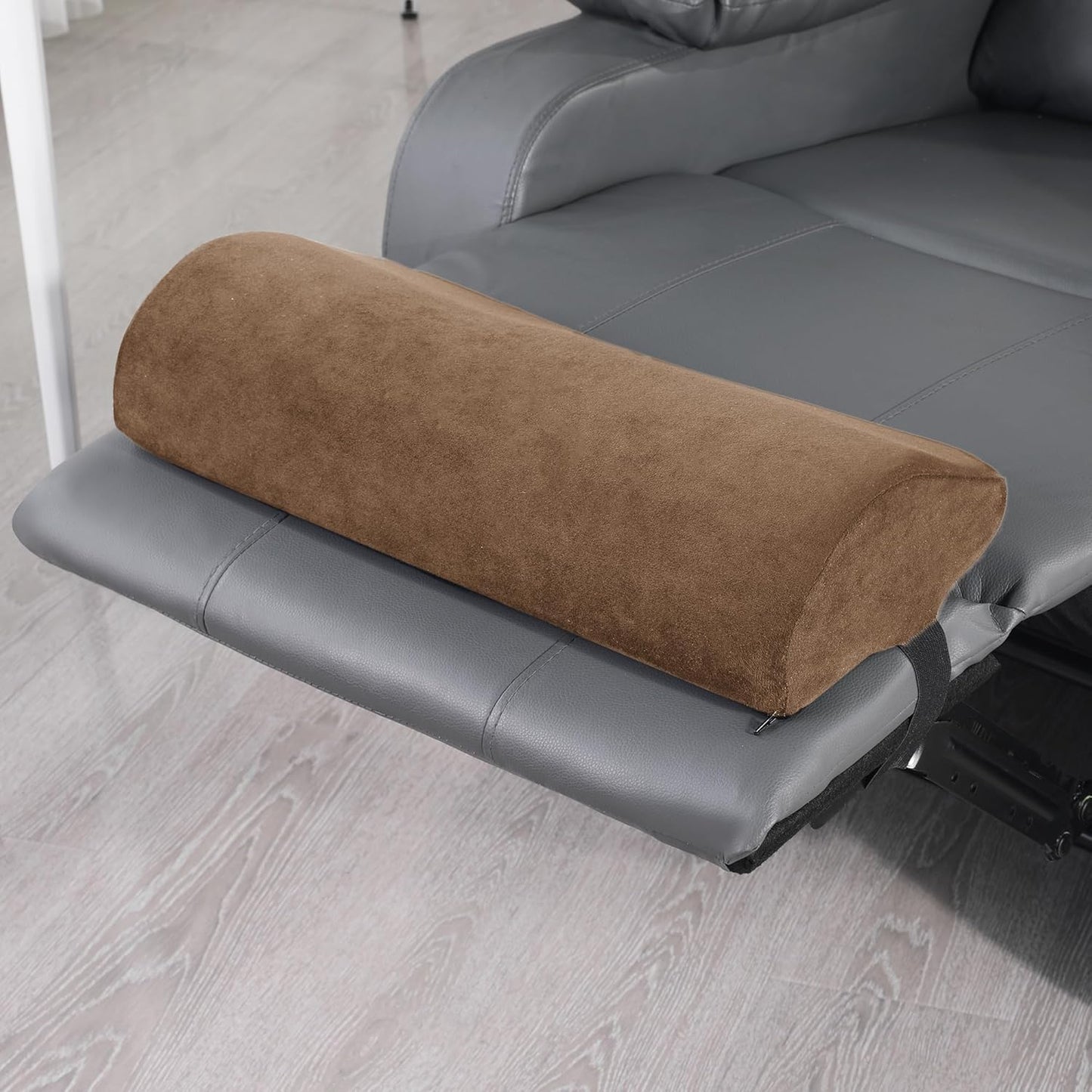 HOMBYS Cervial Neck Pillow for Recliner, Foam Headrest Cushion for Sleeping, Medium Firm Neck Support for Couch, Office Chair and Car, Non-Slip Backing and Elastic Straps, Dark Grey