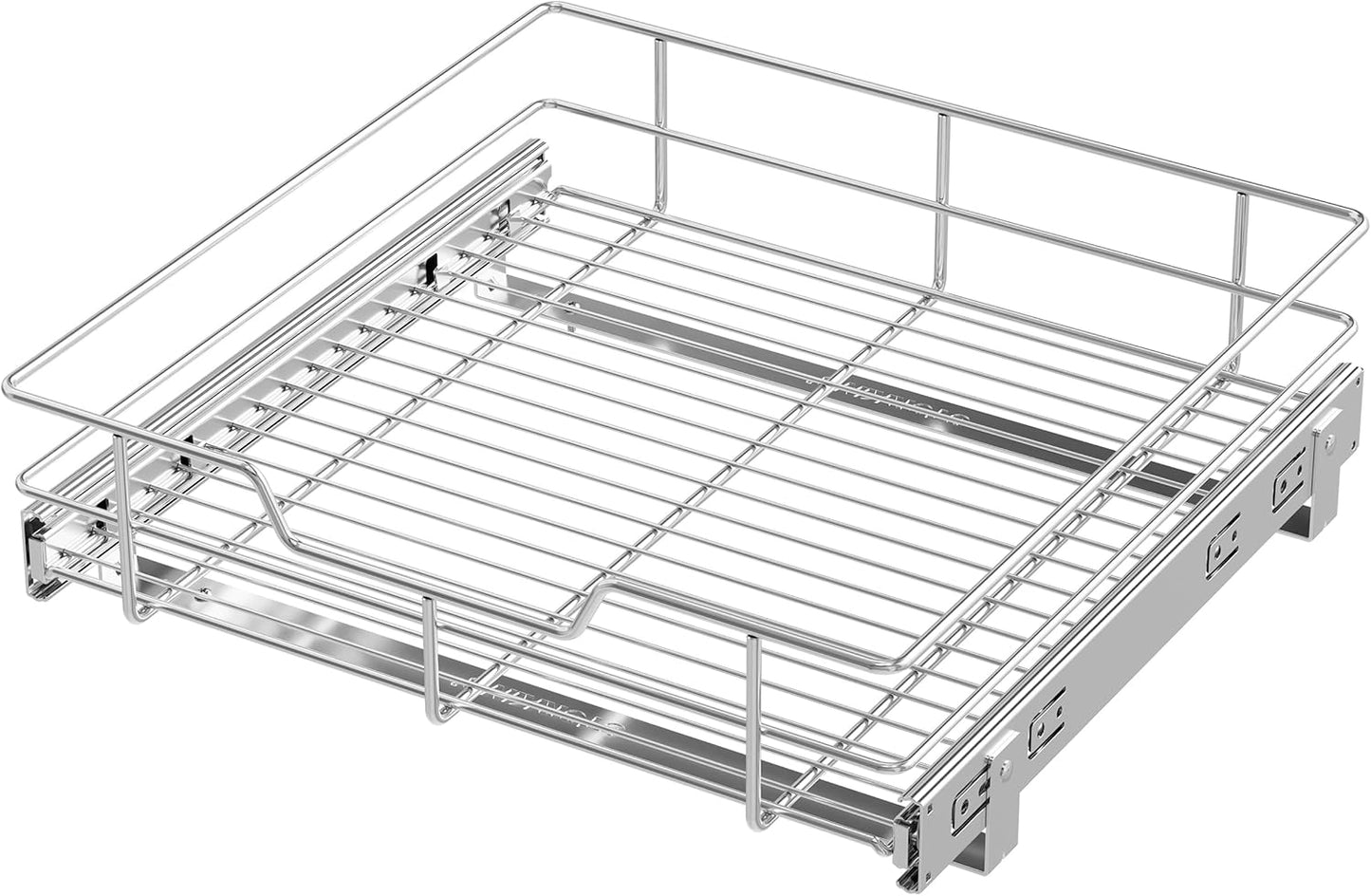 Pull Out Cabinet Organizer 15" W X 22" D, Chromed, Full Slide Out Drawers | For Kitchen Organizers and Storage, Pull Out Drawers For Cabinets Capacity Heavy Duty Caddy, Cabinet Shelves, Bathroom Pantry