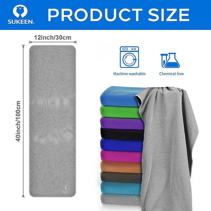 Sukeen Cooling Towels 6 Pack (40"x12"), Cooling Neck Wraps, Ice Towels, Microfiber Breathable Cooling Towel for Hot Weather, Sweat Towel for Gym, Sport, Running, Golf, Workout, Camping, Fitness