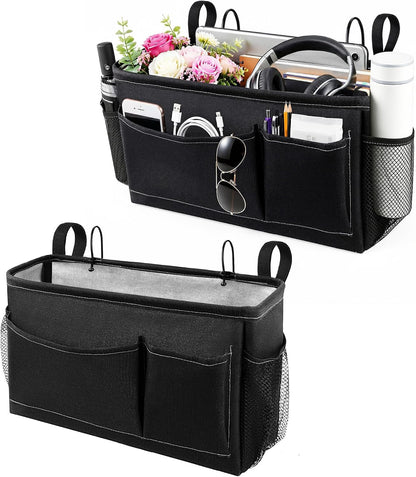 Fab totes Bedside Caddy for Dorm Bed, Bedside Storage Bag Hanging Organizer