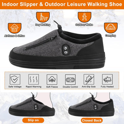 Heated Slippers, Kamlif 4 Heating Levels Cordless Foot Warmers for Cold Feet, Cold Weather Cozy Slippers Warm-up Shoes Indoor House Shoes Outdoor Camping with 5000mAh Rechargeable Battery