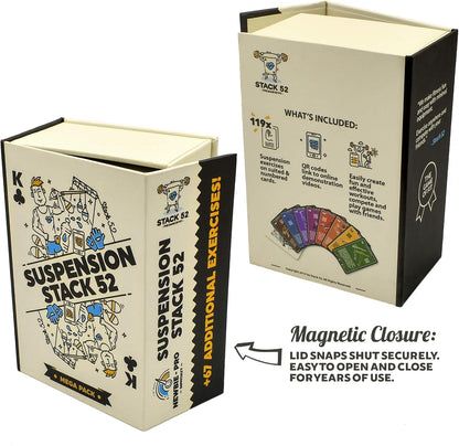 Stack 52 Suspension Exercise Cards Mega Pack | Suspended Bodyweight Resistance Workout Game. Video Instructions Included. Fun Home Fitness Program.