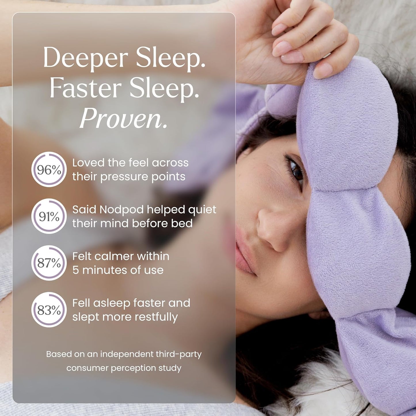Nodpod Mineralized Silk Gentle Pressure Sleep Mask - Strap-Free, Light-Blocking Design for Sleep, Travel & Relaxation - Weighted Eye Pillow, Machine Washable (Willow)
