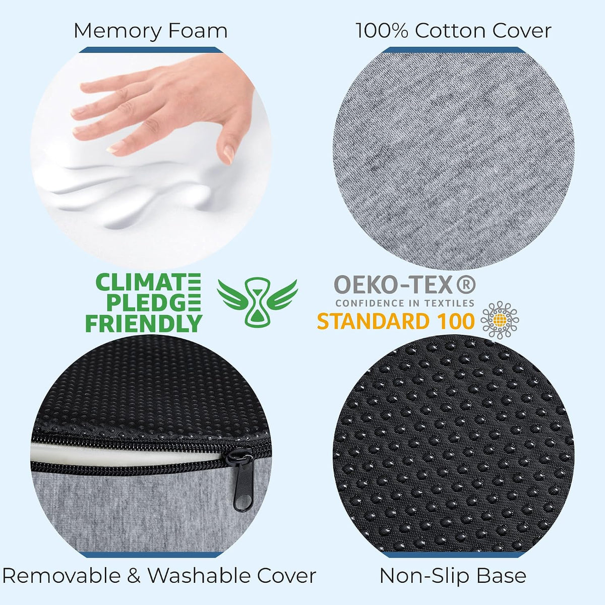 5 STARS UNITED Donut Pillow for Tailbone Pain & Hemorrhoids – Large Memory Foam Seat Cushion for Bed Sore-Prone Areas & Pressure Relief – Prostate, Postpartum & Pregnancy Support, Black Mesh Cover