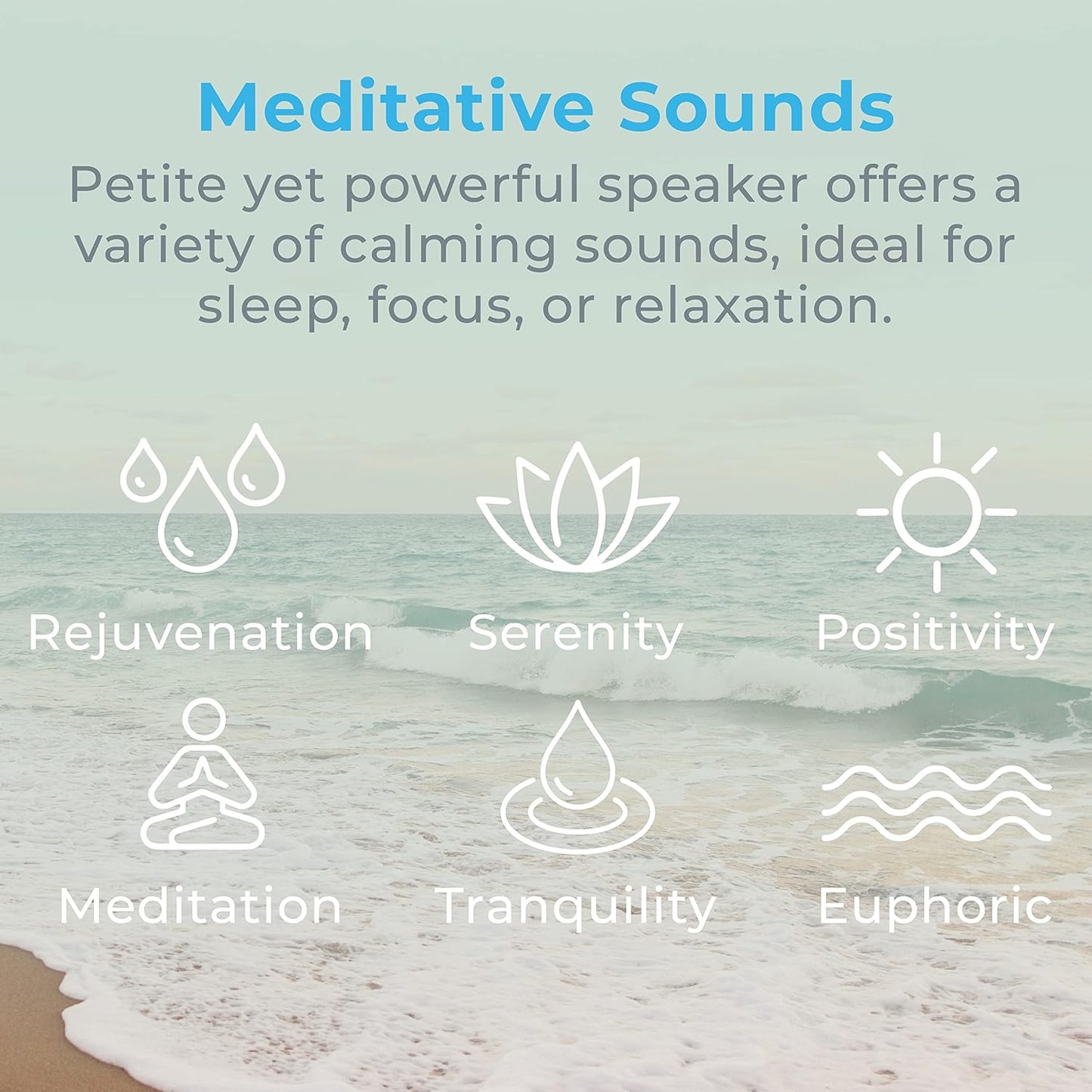 Pure Enrichment Wave Mini Travel Sound Machine - 6 Soothing Sounds Including White Noise, Seamless Loop Audio, Rechargeable Battery, 48 Hour Run Time, Optional Timer, and Storage Bag