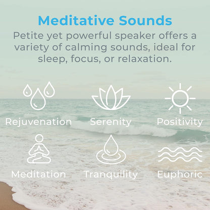 Pure Enrichment Wave Mini Travel Sound Machine - 6 Soothing Sounds Including White Noise, Seamless Loop Audio, Rechargeable Battery, 48 Hour Run Time, Optional Timer, and Storage Bag