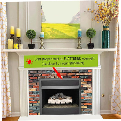 Magnetic Fireplace Draft Cover 2 Pack Black Rubber Fireplace Draft Stopper to Block Cold Air Reduce Heat Loss Winter Indoor Vent Seal 36 x 4 Inch Magnetic Insulation Cover