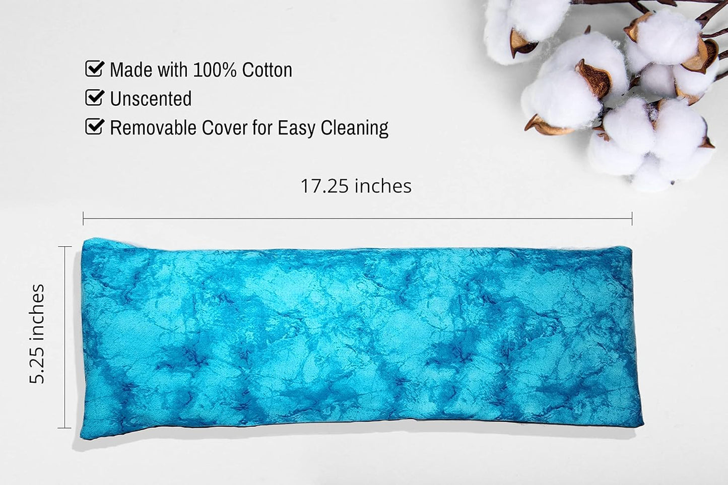 Microwavable Corn Filled Heating Pad and Cold Pack/Washable 100% Cotton Cover (Cross Hatch - Mint, 7.5in W x 11in L)