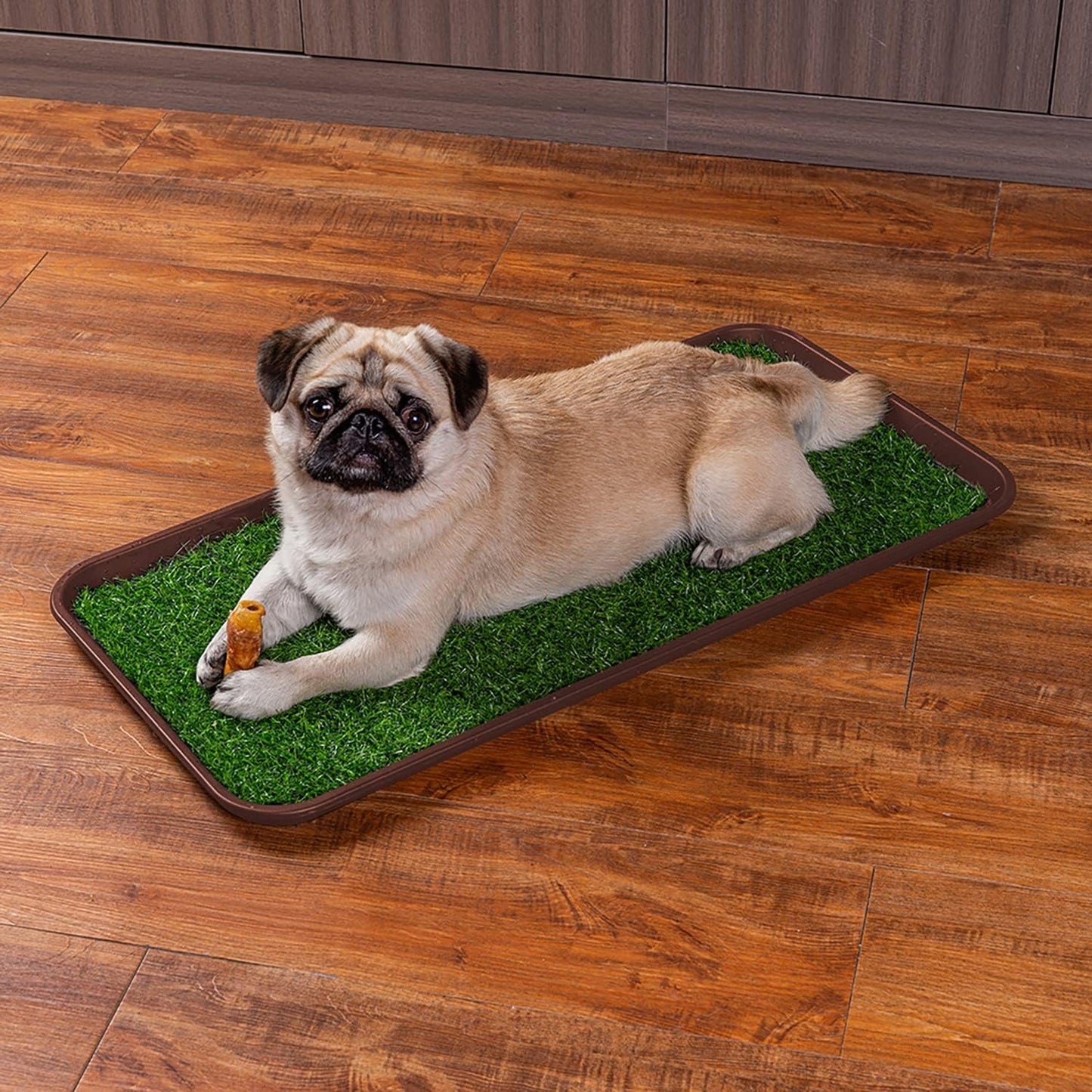 All Weather Boot Tray Extra Large 40"x20" - Brown Plastic Shoe Mat | Multi-purpose mudroom entryway tray with 1.25" raised edges - fits shoes, pet bowls & plants - 100% recycled polypropylene