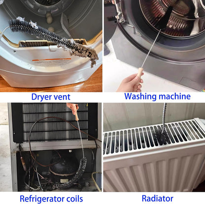 47.24 inch Extra Long Dryer Lint Brush, Flexible Dryer Vent Cleaner Brush | for Deep Cleaning of Lint Trap, Refrigerator Coils, Dust and Pet Hair – for Fire Risk Reduction & Better Efficiency, 1PCS