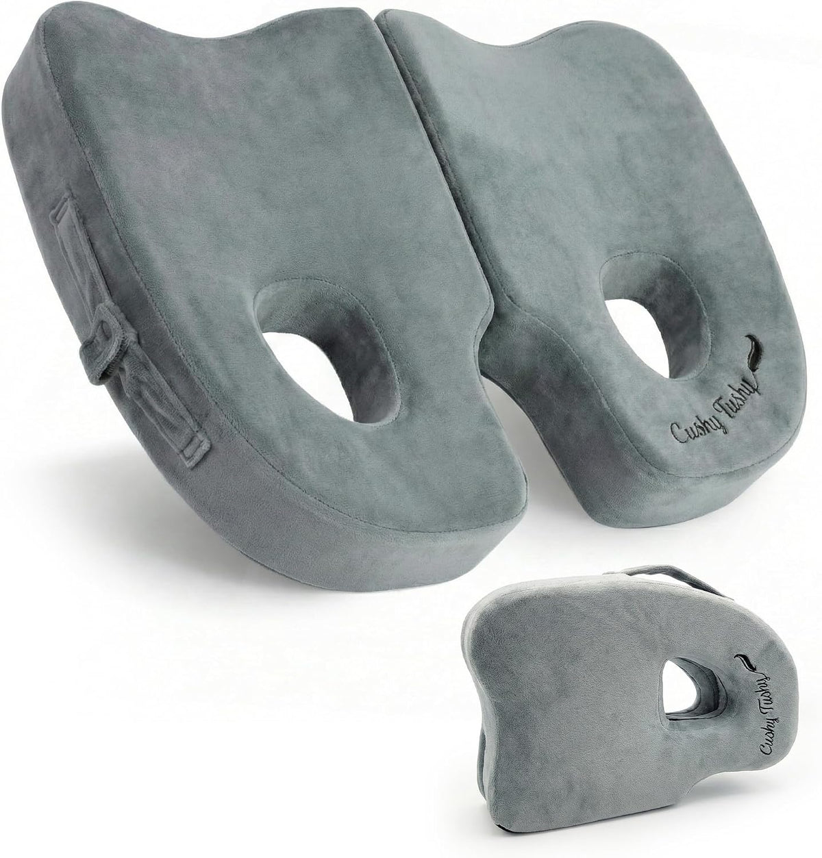 Cushy Tushy Premium Foldable Travel Seat Cushion - for Relief of Lower Back, Sciatic, Butt and Tailbone Pain - for Home & Office Use, Perfect for Travel or Driving - Coccyx Seat Cushion