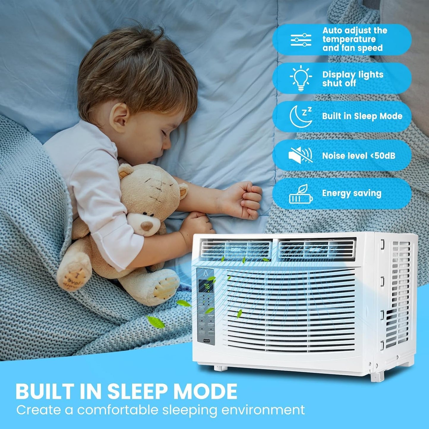 10000 BTU Portable Air Conditioner, 3 In1 Cooling Dehumidifier Fan, Quiet Fast Cooling, 4 Way Swing, LED Display, Remote, 24H Timer, 360° Wheels, Window Kit, Cools Rooms Up to 450 Sq.ft