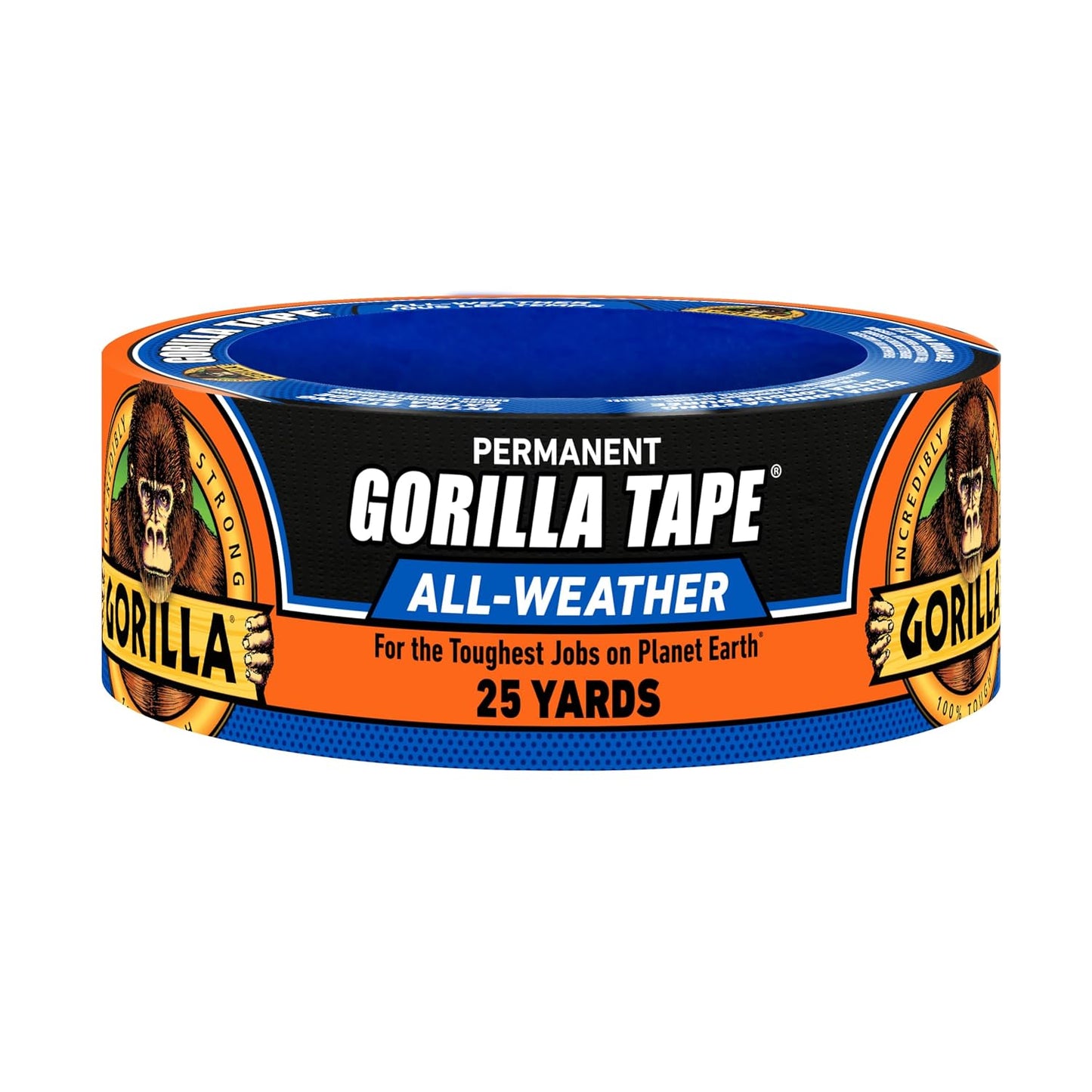 GORILLA All Weather Duct Tape, Black, 1.88" x 25 yd | UV and Temperature Resistant, Waterproof for Outdoor Repairs, Strong Adhesive Grip