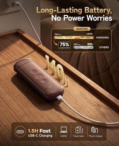 HIONXMGA Book Light Rechargeable, Eye-Care Clip on Reading Light for Books in Bed, 3 Color & Stepless Dimming, 140H Long Lasting Book Lights for Reading at Night, Gifts for Book Lovers(Black)