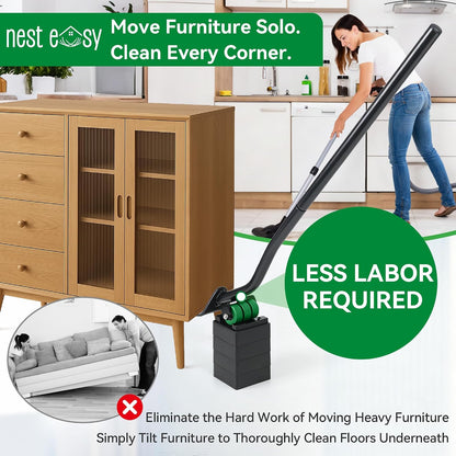 Furniture Lifter Tool 8-Pack of 3.5" Sliders, Save 80% Effort | Complete Moving Kit with Cushioned Pad - Effortlessly Moves Sofas, Couches & Appliances on Carpet or Hardwood Floors Safely