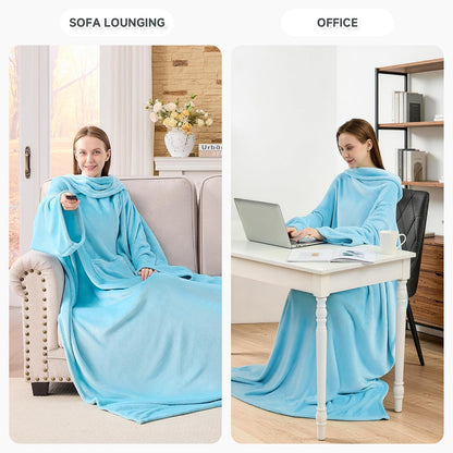 IFNOW Fleece Wearable Blanket with Sleeves, Oversized Snuggle Robe