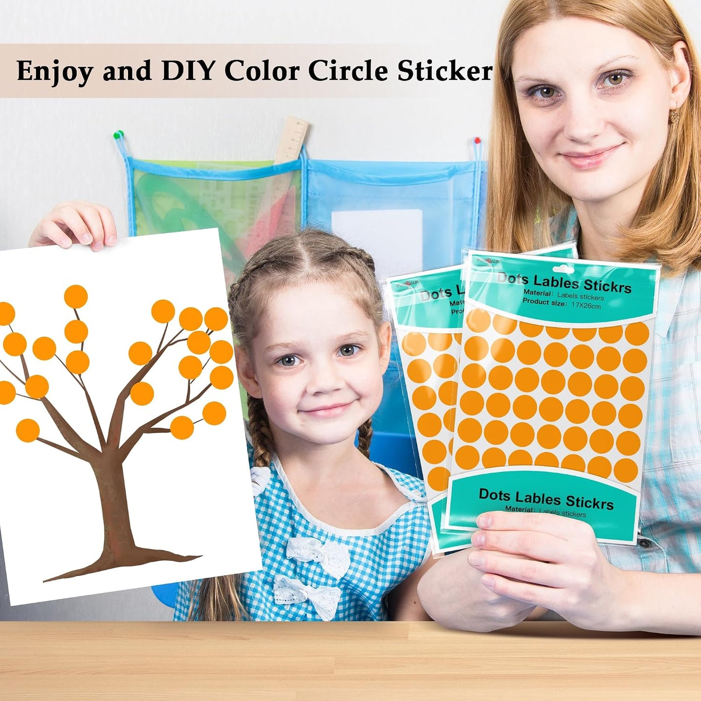 PARLAIM 1050 PCS Color Coding Labels Circle Dot Stickers,10 Color Style Colorful Coding Label Sticker for Office,Student Classroom