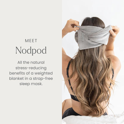 Nodpod Mineralized Silk Gentle Pressure Sleep Mask - Strap-Free, Light-Blocking Design for Sleep, Travel & Relaxation - Weighted Eye Pillow, Machine Washable (Willow)