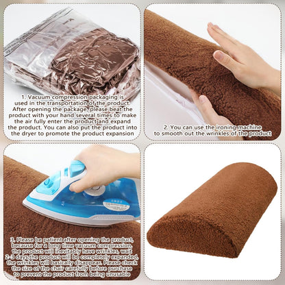 Wesiti Recliner Foot Pillow Cushion High Resilience Sherpa Memory Foam Bolster Sleeping Rest Multipurpose Half Roll Leg Pillow Suitable for Bed Chair Sofa Headrest Back Lumbar Leg Support(Dark Gray)